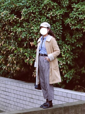 「PULL&BEAR（プルアンドベア）のアイテム（チノパンツ）」を使った、Marcococoさん（レディース・160cm）の冬コーディネート