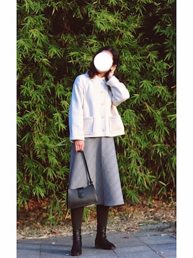 「Samansa Mos2 blue（サマンサモスモスブルー）のアイテム（その他アウター）」を使った、Marcococoさん（レディース・160cm）の冬コーディネート