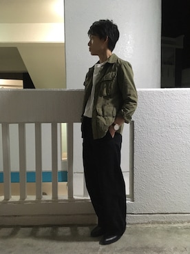 「ONE DAY KMC （ワンデイケーエムシー）のアイテム（シューズ）」を使った、Mat.Dさん（メンズ・165cm）の冬コーディネート