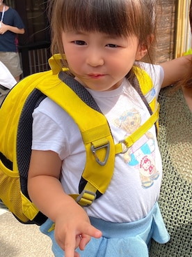 「THE NORTH FACE（ザノースフェイス）のTHE NORTH FACE/ザ・ノースフェイス/Day pack/キッズ用リュックhome slice NMJ72005（バックパック/リュック）」を使った、mapoさん（キッズ・90cm）の夏コーディネート