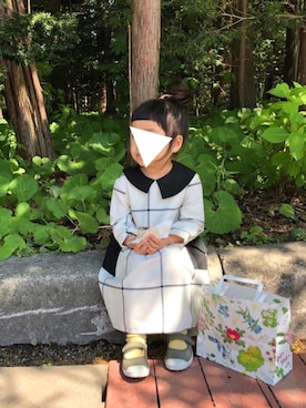 「お宮参り」｜「アイテム（ワンピース/ドレス）」を使った、ao89さん（キッズ・90cm）の夏コーディネート