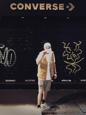 「MLB（メジャーリーグベースボール）のアイテム（キャップ）」を使った、1kahhhさん（メンズ・180cm）の秋コーディネート