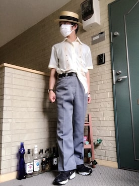 「黒×黄色」｜「アイテム（その他）」を使った、kenkenさん（メンズ・165cm）の春コーディネート