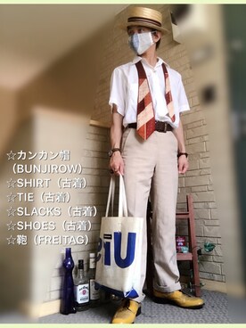 「VINTAGE（ヴィンテージ）のアイテム（その他）」を使った、kenkenさん（メンズ・165cm）の春コーディネート