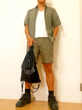 「Gosha Rubchinskiy（ゴーシャラブチンスキー）のアイテム（バッグ）」を使った、ゆっきーさん（メンズ・170cm）の夏コーディネート