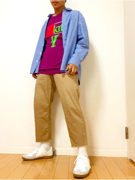 「UNIQLO（ユニクロ）の50色ソックス（消臭機能付き）（ソックス/靴下）」を使った、ゆっきーさん（メンズ・170cm）の夏コーディネート