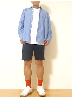 「UNIQLO（ユニクロ）の50色ソックス（消臭機能付き）（ソックス/靴下）」を使った、ゆっきーさん（メンズ・170cm）の夏コーディネート