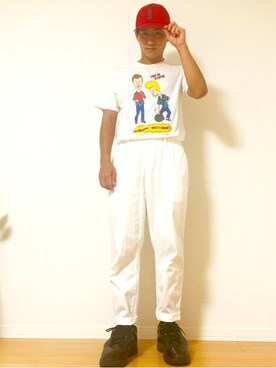 「FULL-BK（フルビーケー）のアイテム（キャップ）」を使った、ゆっきーさん（メンズ・170cm）の秋コーディネート