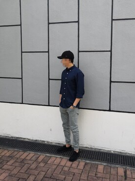 「ny（エヌワイ）のアイテム」を使った、Siuming Chanさん（メンズ・180cm）の秋コーディネート