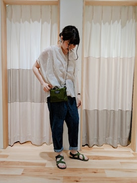 「アクティブ」｜「アイテム（サンダル）」を使った、ハ ル カさん（レディース・168cm）の春コーディネート