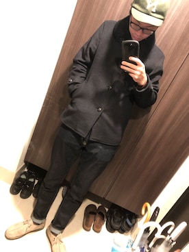 「NANO universe（ナノユニバース）のアイテム（キャップ）」を使った、hana.さん（メンズ・184cm）の冬コーディネート