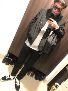 「FREAK'S STORE（フリークスストア）のアイテム（MA-1）」を使った、hana.さん（メンズ・184cm）の春コーディネート