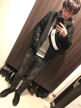 「URBAN RESEARCH（アーバンリサーチ）のアイテム（ノーカラージャケット）」を使った、hana.さん（メンズ・184cm）の春コーディネート