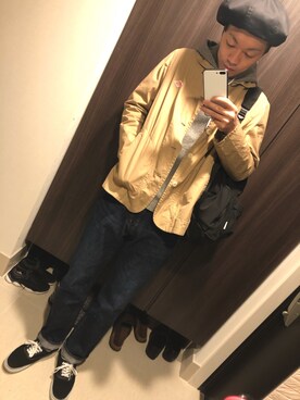 「SENSE OF PLACE by URBAN RESEARCH（センスオブプレイスバイアーバンリサーチ）のアイテム（ハンチング/ベレー帽）」を使った、hana.さん（メンズ・184cm）の春コーディネート