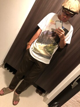 「FREAK'S STORE（フリークスストア）のアイテム（ハンチング/ベレー帽）」を使った、hana.さん（メンズ・184cm）の秋コーディネート