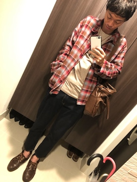 「BEAMS（ビームス）のアイテム（ボストンバッグ）」を使った、hana.さん（メンズ・184cm）の秋コーディネート