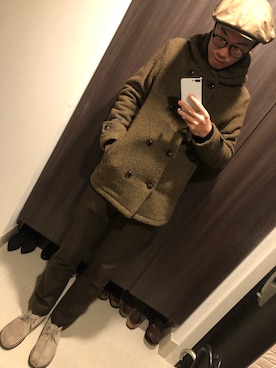 「FREAK'S STORE（フリークスストア）のアイテム（ハンチング/ベレー帽）」を使った、hana.さん（メンズ・184cm）の冬コーディネート