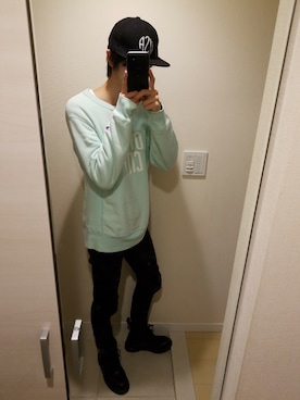 「MR.GENTLEMAN（ミスタージェントルマン）のアイテム（スウェット）」を使った、ゆうさん（メンズ・170cm）の春コーディネート