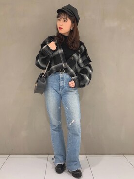 「WEGO（ウィゴー）のアイテム（キャスケット）」を使った、niiyanatsumiさん（レディース・162cm）の秋コーディネート