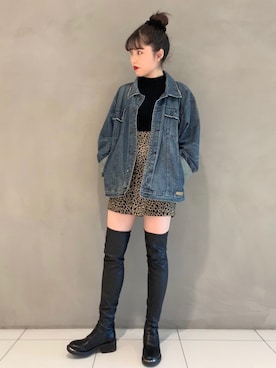 「ZARA（ザラ）のアイテム（ブーツ、ブラック系）」を使った、niiyanatsumiさん（レディース・162cm）の秋コーディネート