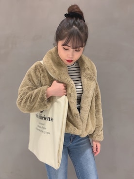 「WEGO（ウィゴー）のアイテム（ジャケット/アウター、ベージュ系）」を使った、niiyanatsumiさん（レディース・162cm）の秋コーディネート