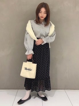 「WEGO（ウィゴー）のアイテム（スカート、ブラック系）」を使った、niiyanatsumiさん（レディース・162cm）の春コーディネート