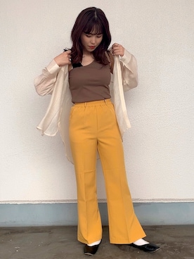 「WEGO（ウィゴー）のアイテム（スラックス）」を使った、niiyanatsumiさん（レディース・162cm）の夏コーディネート