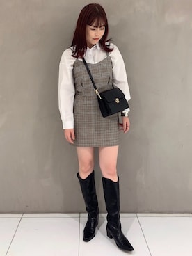 「WEGO（ウィゴー）のアイテム（スカート、ブラウン系）」を使った、niiyanatsumiさん（レディース・162cm）の夏コーディネート