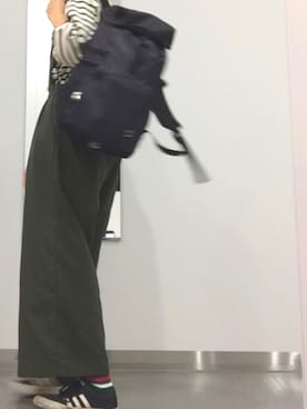 「バイトコーデ」｜「アイテム（オールインワン・サロペット）」を使った、動点Pさん（レディース・160cm）の春コーディネート