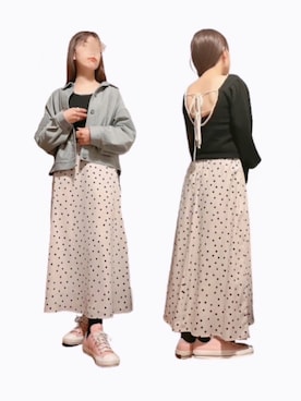 「ドットスカート」｜「アイテム（その他アウター）」を使った、たろまるさん（レディース・156cm）の春コーディネート