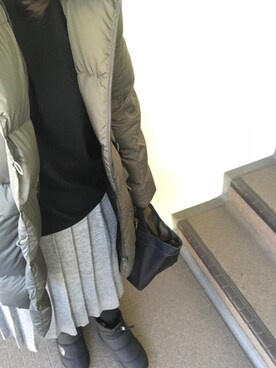 800さんの「WOMEN エクストラファインメリノクルーネックセーター（長袖）＋」を使ったコーディネート