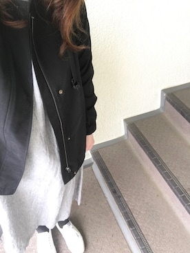 「無印良品（ムジルシリョウヒン）のアイテム（ノーカラージャケット）」を使った、800さん（レディース・158cm）の春コーディネート