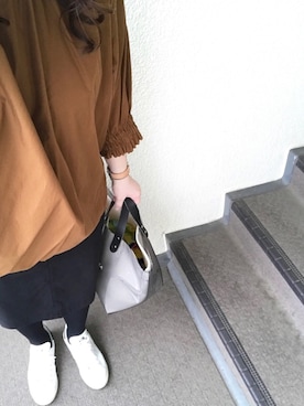 「Handmade（ハンドメイド）のアイテム（アナログ腕時計）」を使った、800さん（レディース・158cm）の秋コーディネート