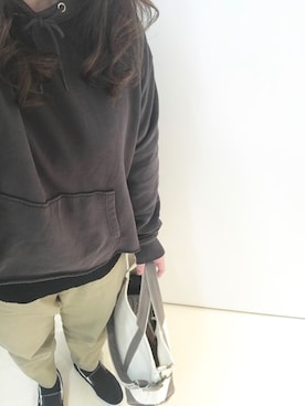 「UNIQLO（ユニクロ）のワッフルクルーネックT（5分袖）（Tシャツ/カットソー）」を使った、800さん（レディース・158cm）の秋コーディネート