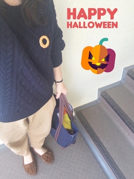 「Handmade（ハンドメイド）のアイテム（ブローチ/コサージュ）」を使った、800さん（レディース・158cm）の秋コーディネート