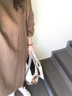 「Handmade（ハンドメイド）のアイテム（アナログ腕時計）」を使った、800さん（レディース・158cm）の秋コーディネート