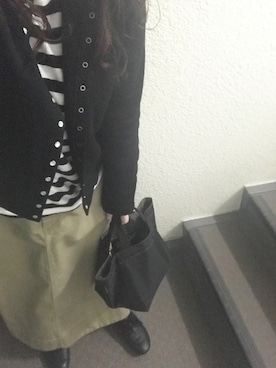 「agnes b.（アニエスベー）のM001 CARDIGAN カーディガンプレッション（カーディガン/ボレロ）」を使った、800さん（レディース・158cm）の秋コーディネート