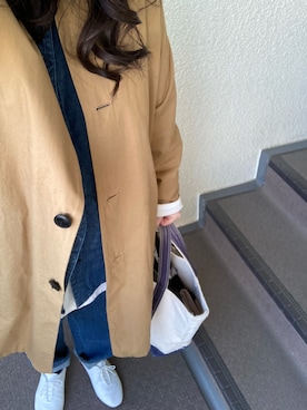 「セットアップ風」｜「アイテム（ノーカラージャケット）」を使った、800さん（レディース・158cm）の冬コーディネート
