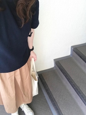 「ワッフル」｜「アイテム（アナログ腕時計）」を使った、800さん（レディース・158cm）の春コーディネート