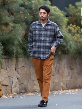 「PENDLETON（ペンドルトン）のアイテム（トップス）」を使った、Kakkyさん（メンズ・186cm）の冬コーディネート