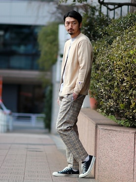 「Champion（チャンピオン）のアイテム（ブルゾン）」を使った、Kakkyさん（メンズ・186cm）の冬コーディネート