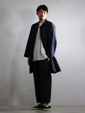 「JOURNAL STANDARD relume（ジャーナルスタンダード　レリューム）のアイテム（ステンカラーコート）」を使った、Kakkyさん（メンズ・186cm）の春コーディネート