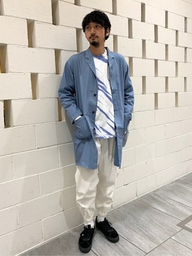 「JOURNAL STANDARD relume（ジャーナルスタンダード　レリューム）のアイテム（ステンカラーコート）」を使った、Kakkyさん（メンズ・186cm）の春コーディネート