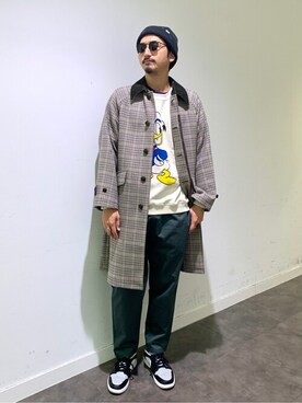 「JOURNAL STANDARD relume（ジャーナルスタンダード　レリューム）のアイテム（ステンカラーコート）」を使った、Kakkyさん（メンズ・186cm）の秋コーディネート