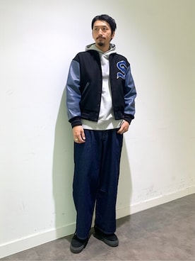 「SKOOKUM（スクーカム）のアイテム（ブルゾン）」を使った、Kakkyさん（メンズ・186cm）の冬コーディネート