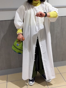 「アイラブCONVERSE」｜「アイテム（ワンピース/ドレス）」を使った、澪さん（レディース・153cm）の冬コーディネート