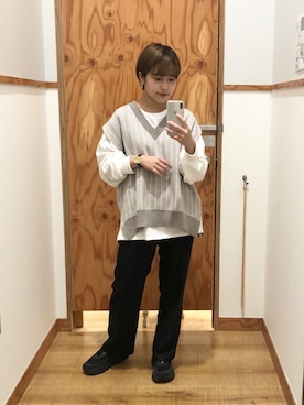 「Steven Alan（スティーブンアラン）のアイテム（アナログ腕時計）」を使った、miraiさん（レディース・156cm）の秋コーディネート