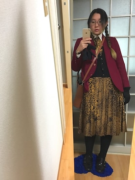 「モンクシューズ」｜「アイテム（ジャケット/アウター）」を使った、みひろさん（レディース・159cm）の冬コーディネート
