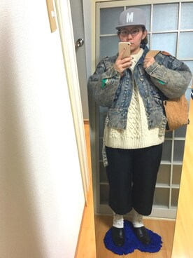 「文化屋雑貨店（ブンカヤザッカテン）のアイテム」を使った、みひろさん（レディース・159cm）の冬コーディネート