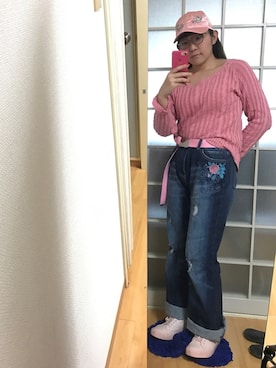 「刺繍」｜「アイテム（ファンデーション）」を使った、みひろさん（レディース・159cm）の春コーディネート